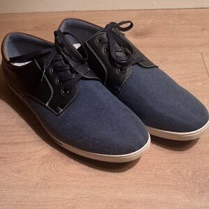 Bruno Marc Stylish Blue and Black Men's Oxfords